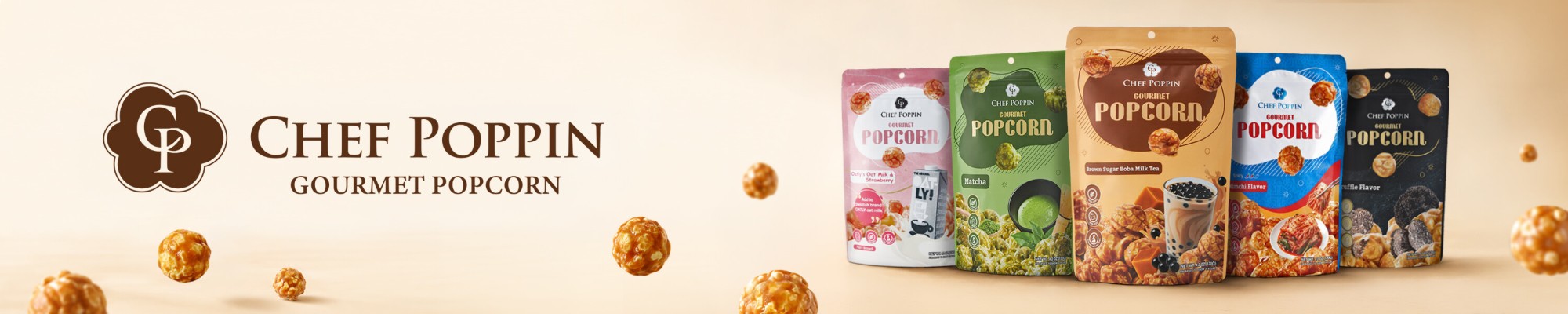 Chef Poppin — gourmet popcorn, flavour line-up